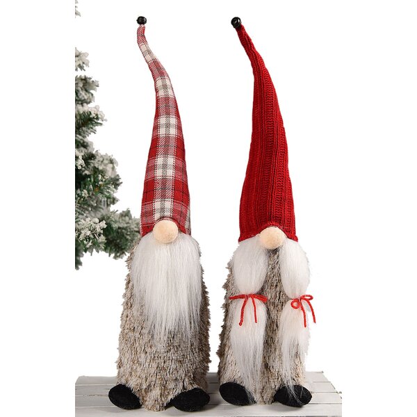 The Holiday Aisle® 2 Piece Standing Mr And Mrs Gnome Stuffed Holiday Accent Set Wayfair